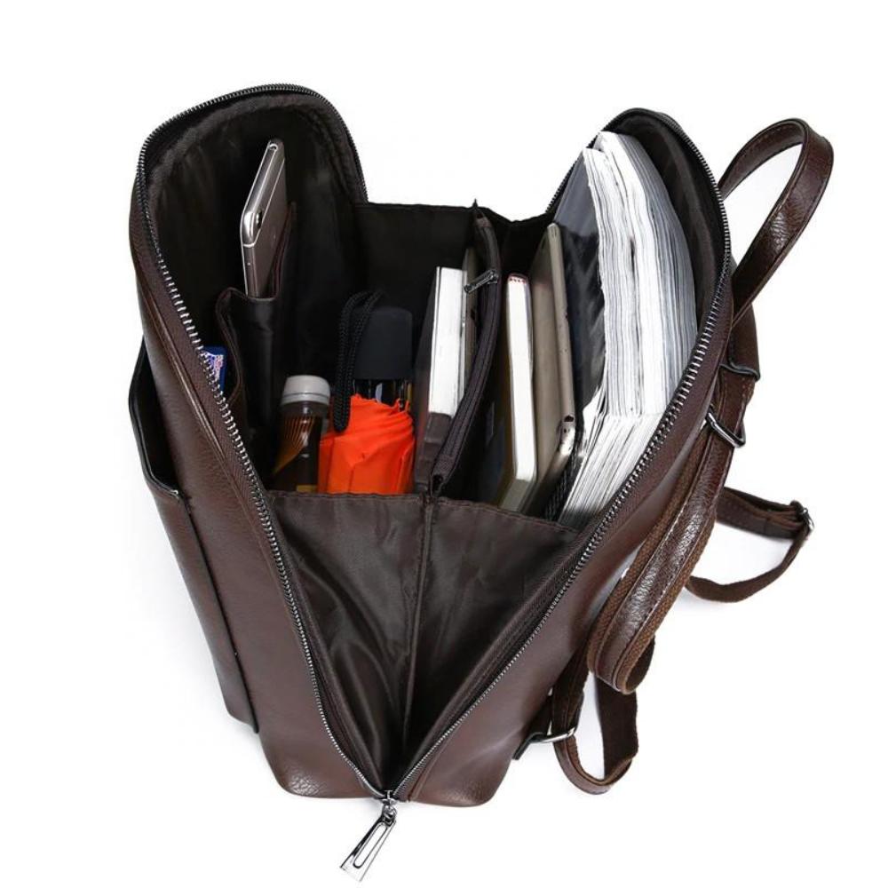 Saskia - Classic backpack with double zip opening
