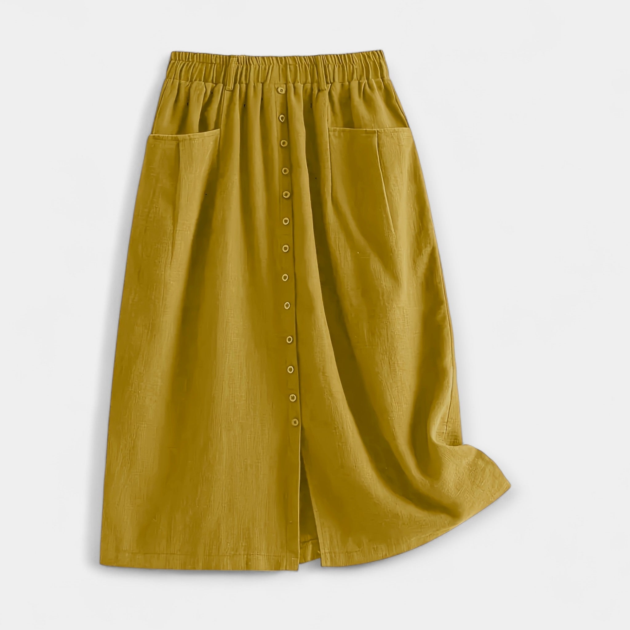 Retro Natural Linen Skirt