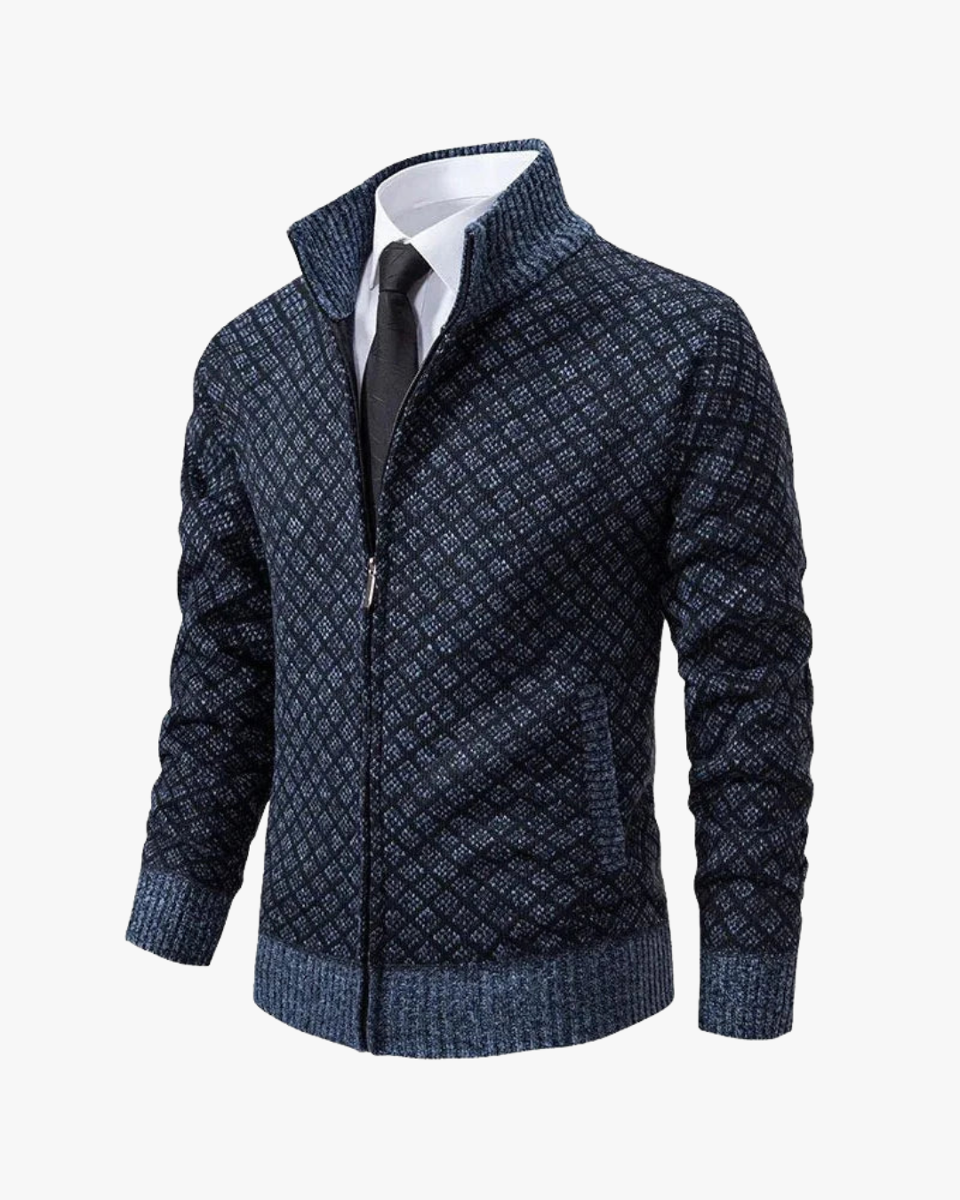 Patterned Zip-up Sweater