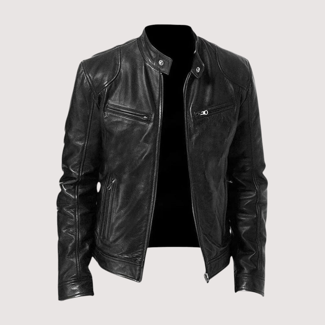 Men's Leather Zip Up Jacket