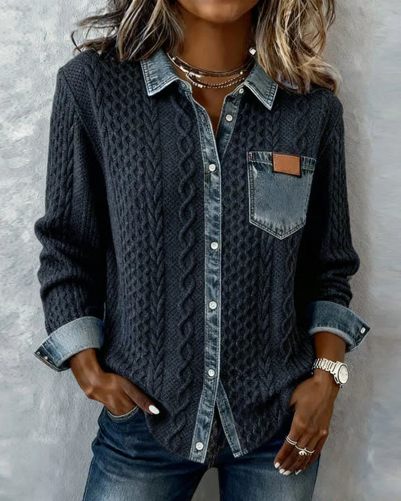 Denim Patchwork Shirt