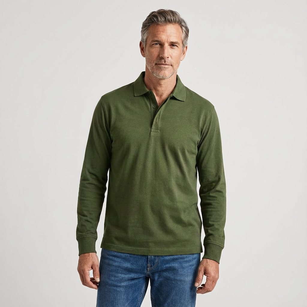Long-Sleeved Polo Shirt