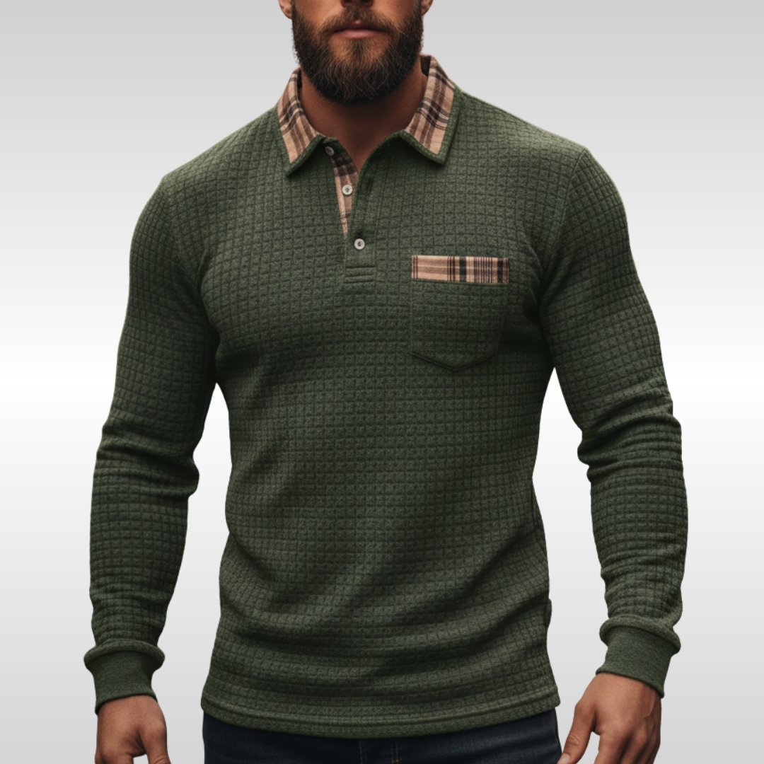 EVERYDAY WEAR WAFFLE POLO SHIRT