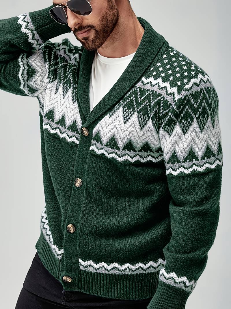 Casual Sweater With Geometric Pattern