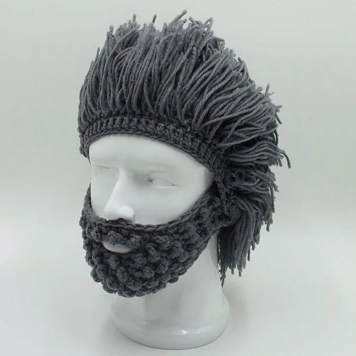 Punk-style cap with built-in straight wig