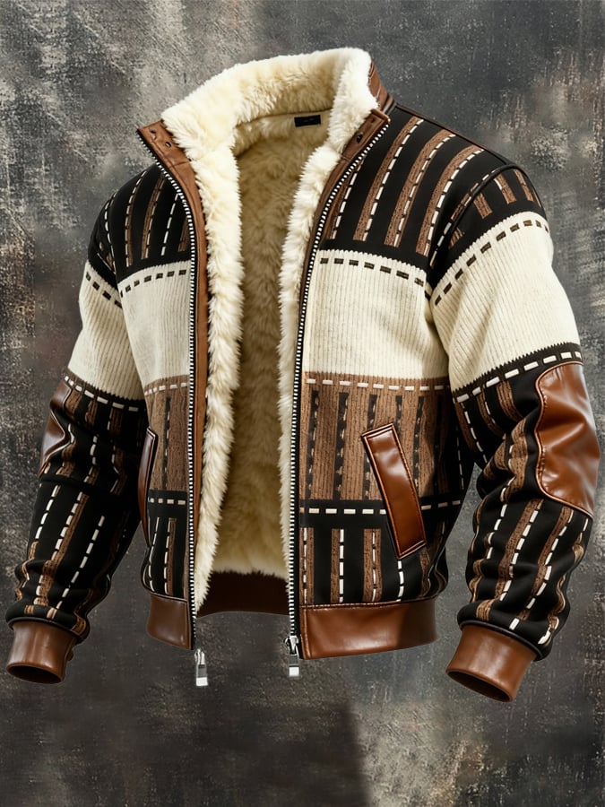 Stylish Lining Zipper Coat