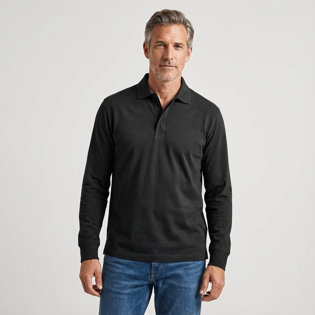 Long-Sleeved Polo Shirt
