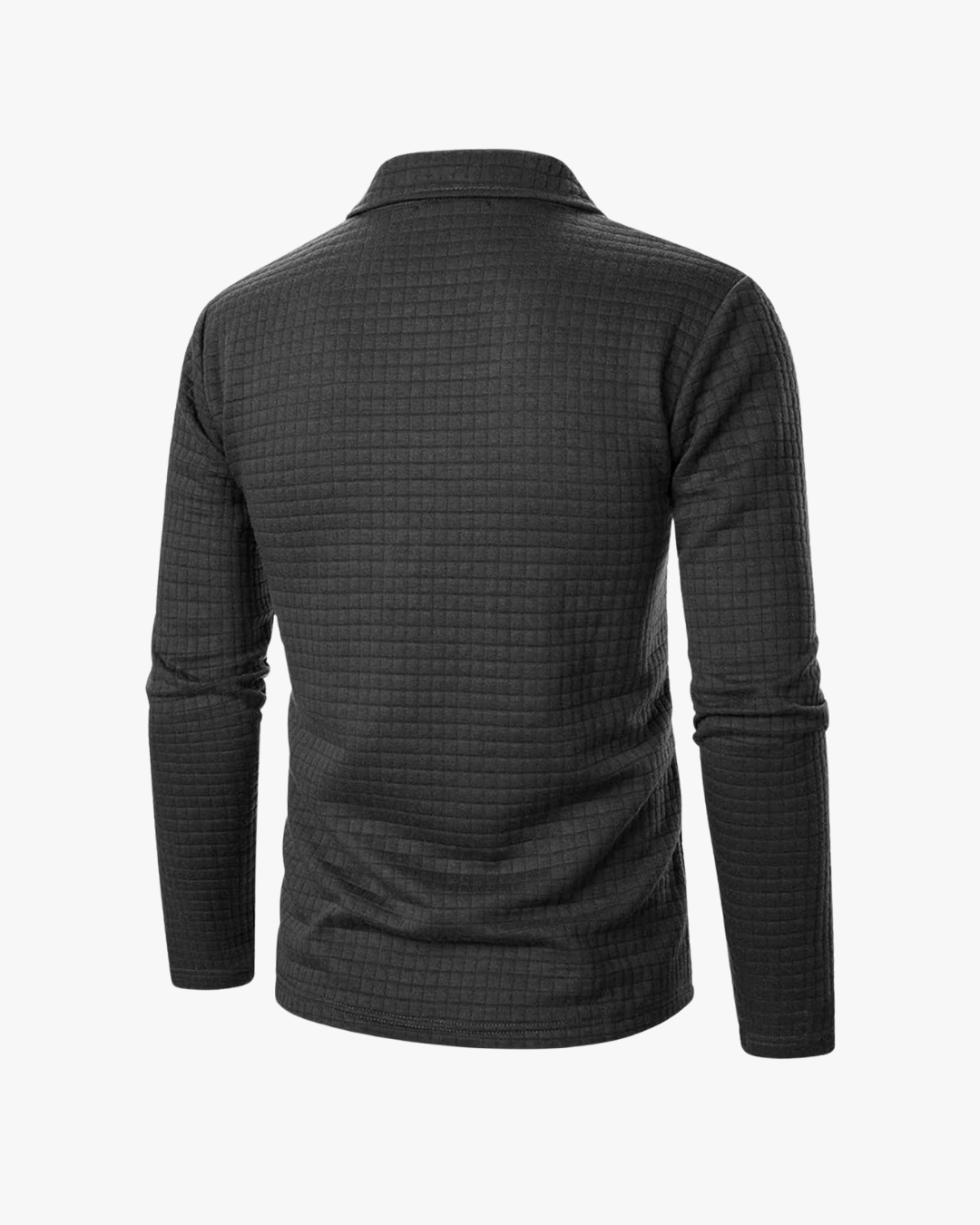 Alex Textured Waffle Knit Long Sleeve Polo