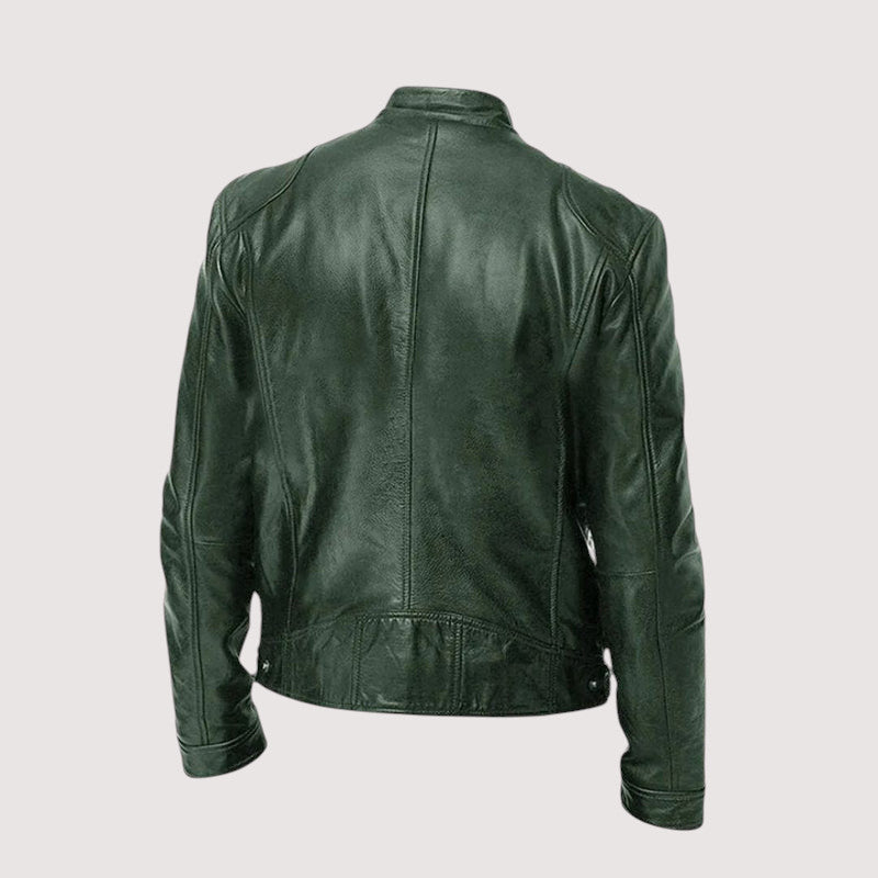 Men's Leather Zip Up Jacket