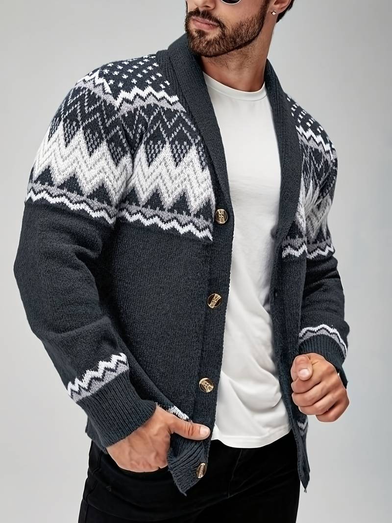 Casual Sweater With Geometric Pattern