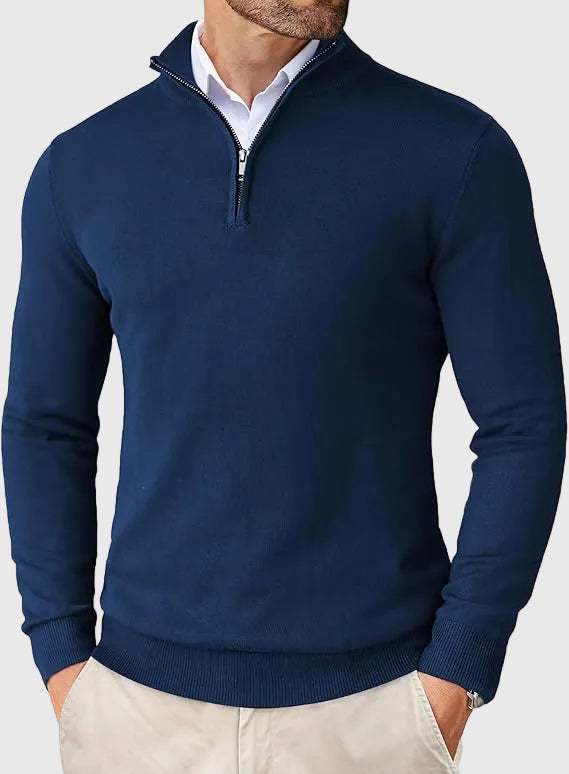Refined Quarter Zip Sweater