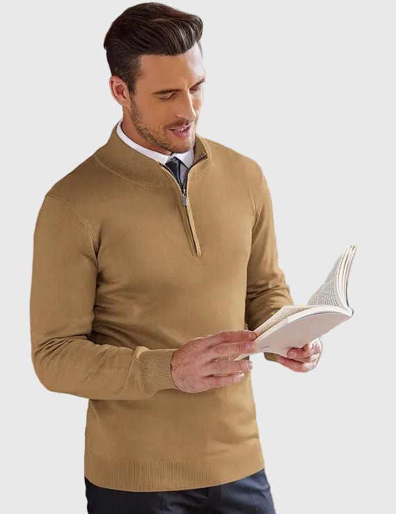 Refined Quarter Zip Sweater