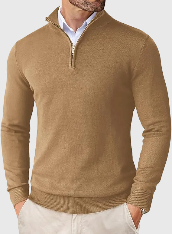 Refined Quarter Zip Sweater