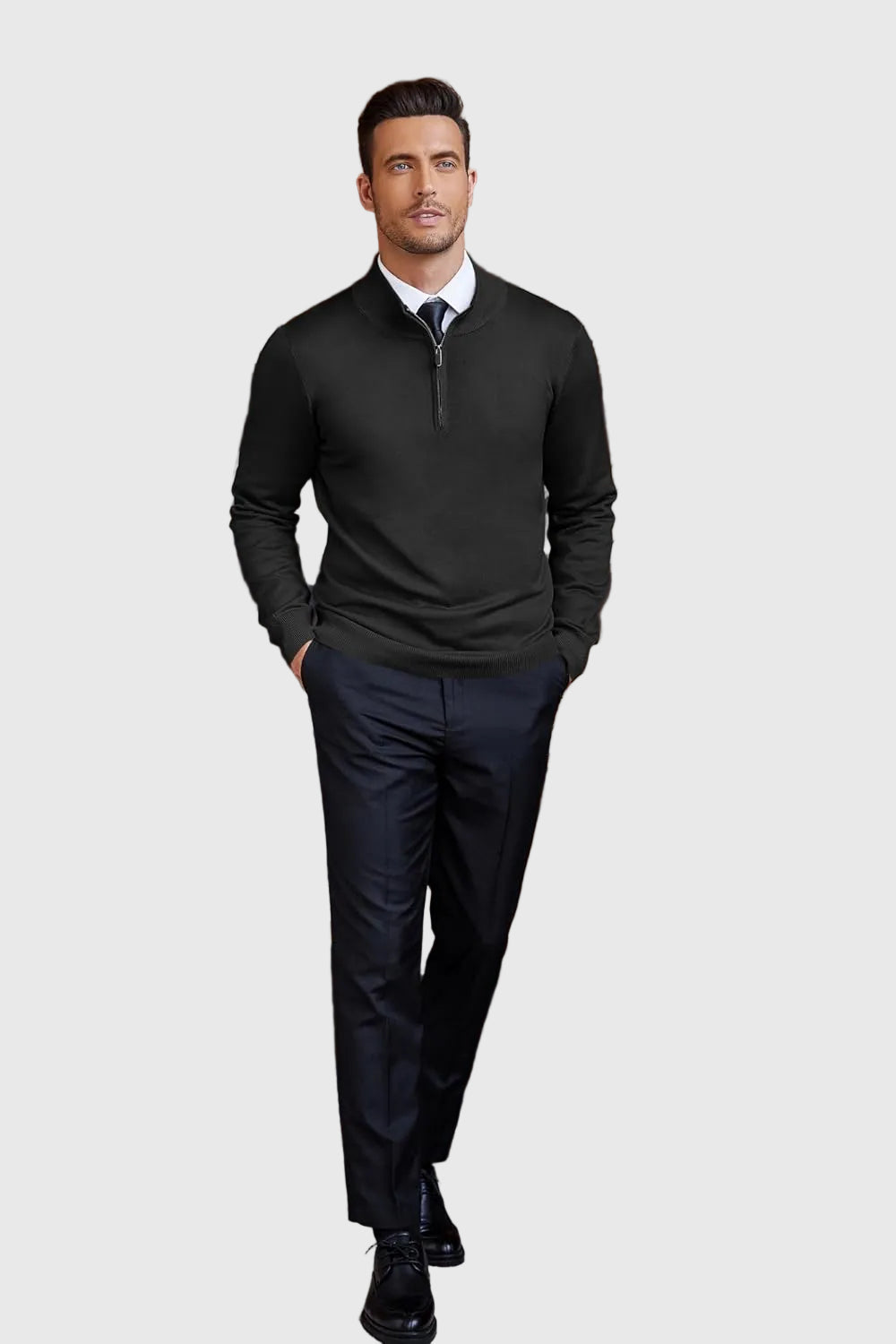 Refined Quarter Zip Sweater