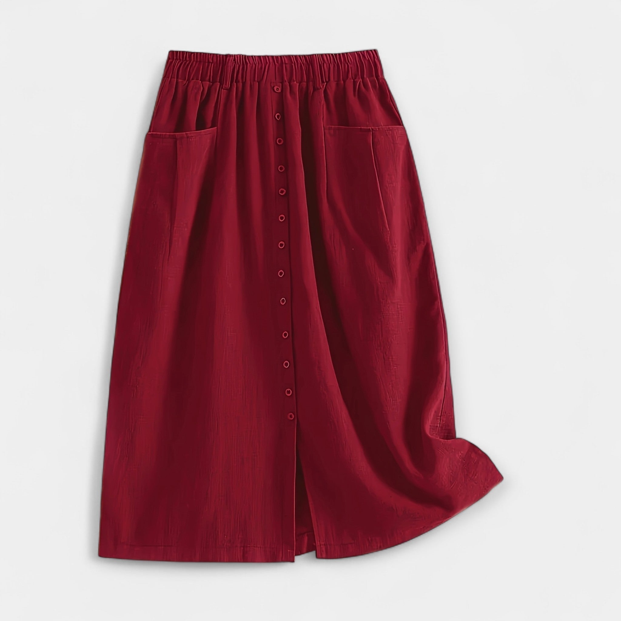 Retro Natural Linen Skirt