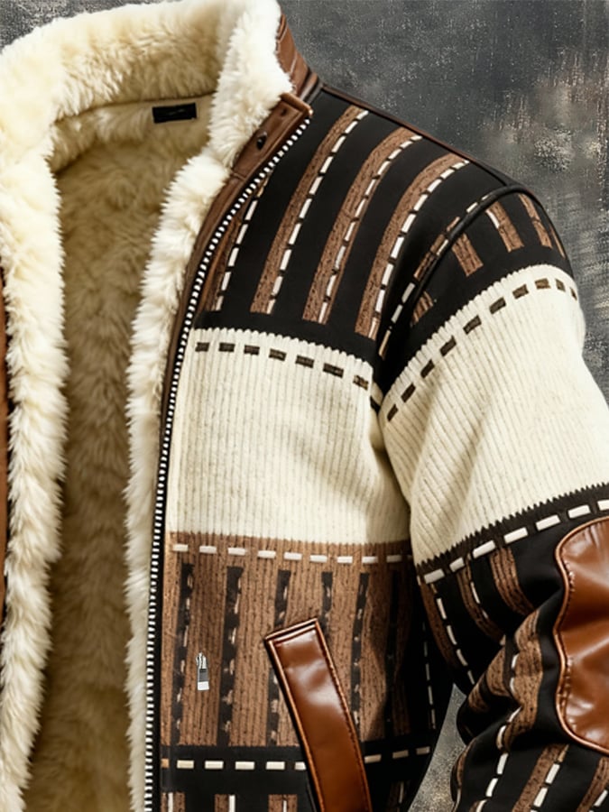 Stylish Lining Zipper Coat