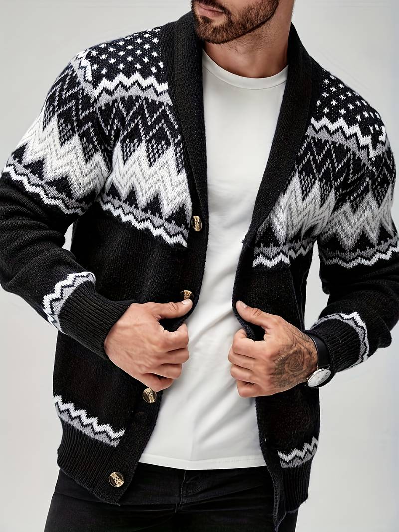 Casual Sweater With Geometric Pattern
