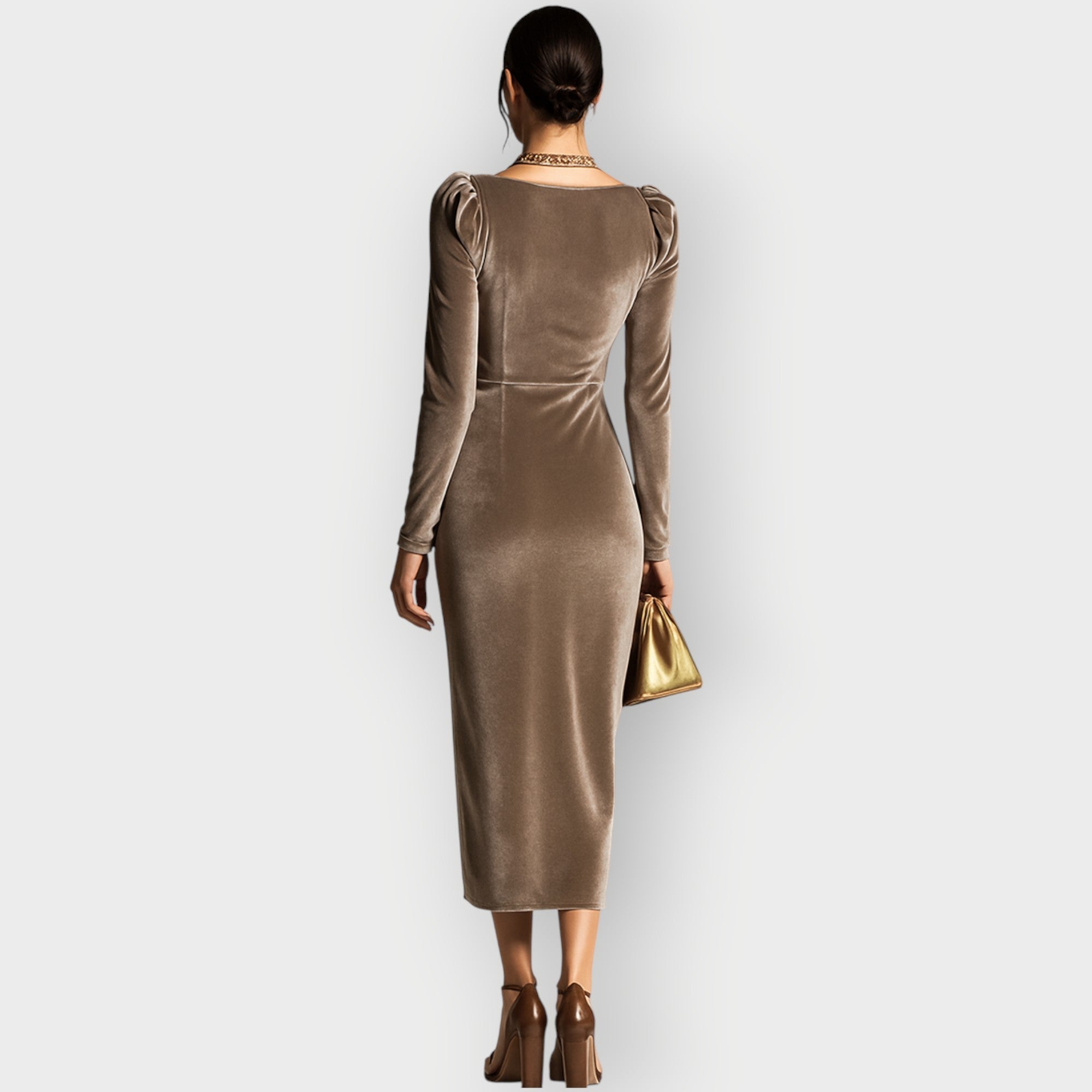Ela - Luxe Velvet Draped Evening Dress