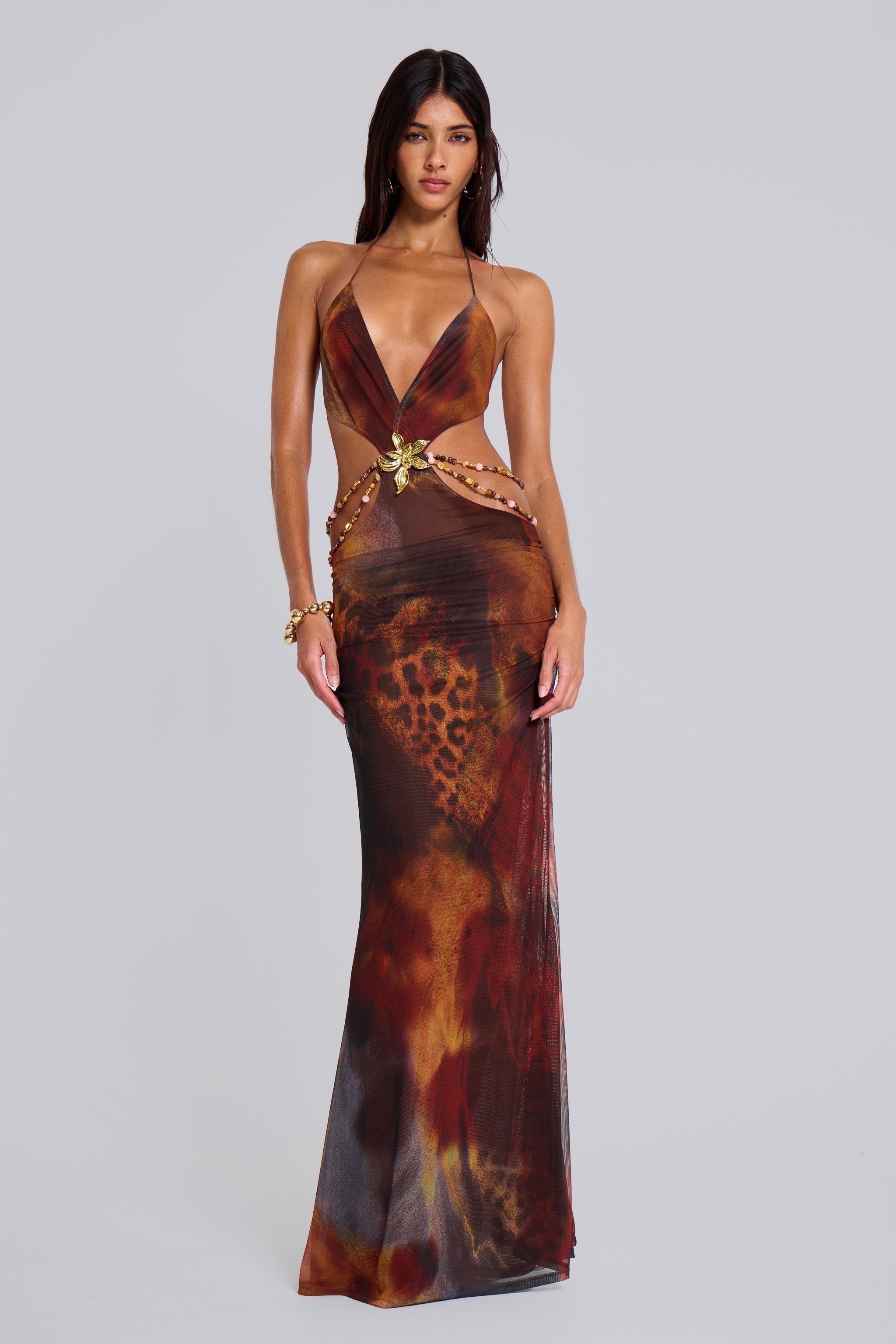 Maxi Jungle Whiskey Dress
