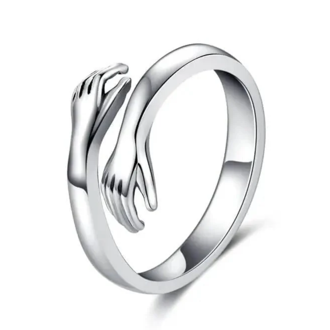 Silver & Golden Hug Ring for Women
