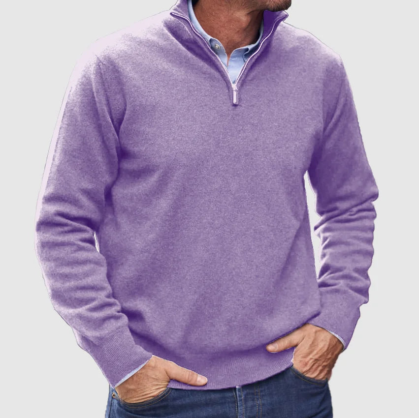 Long-sleeved zip-up sweater