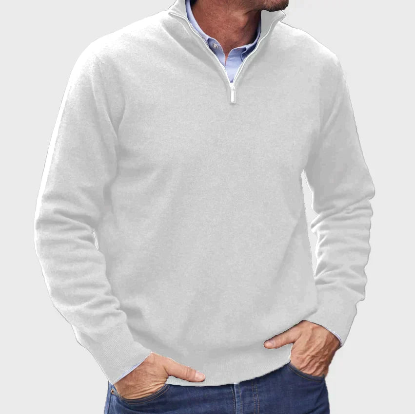 Long-sleeved zip-up sweater