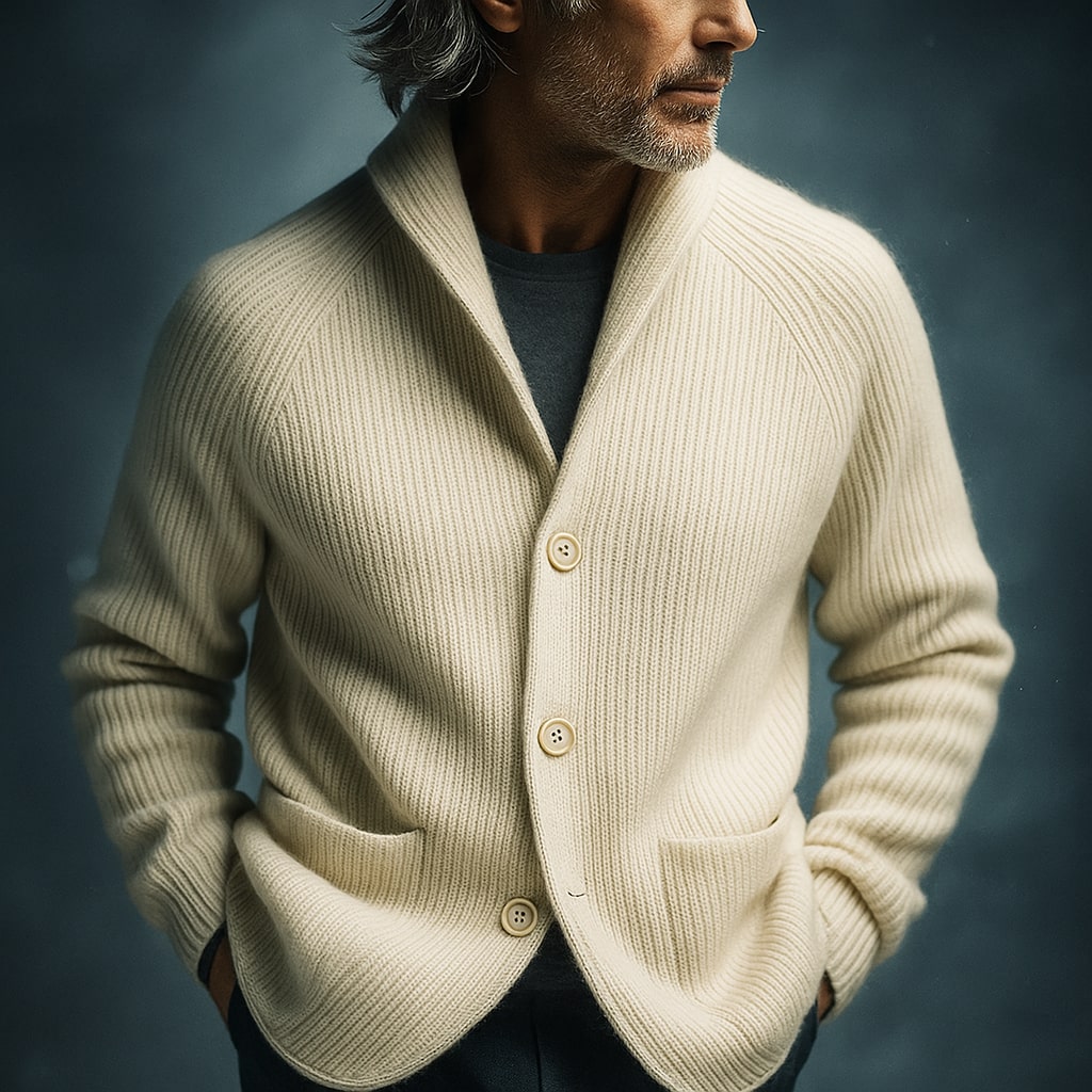 Corduroy Wool Cardigan For Men