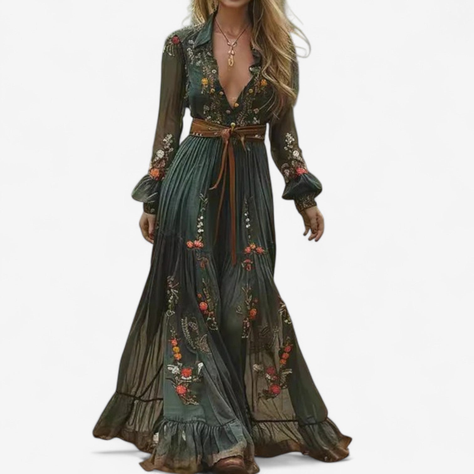 Rachelâ„¢ Embroidered Maxi Robe