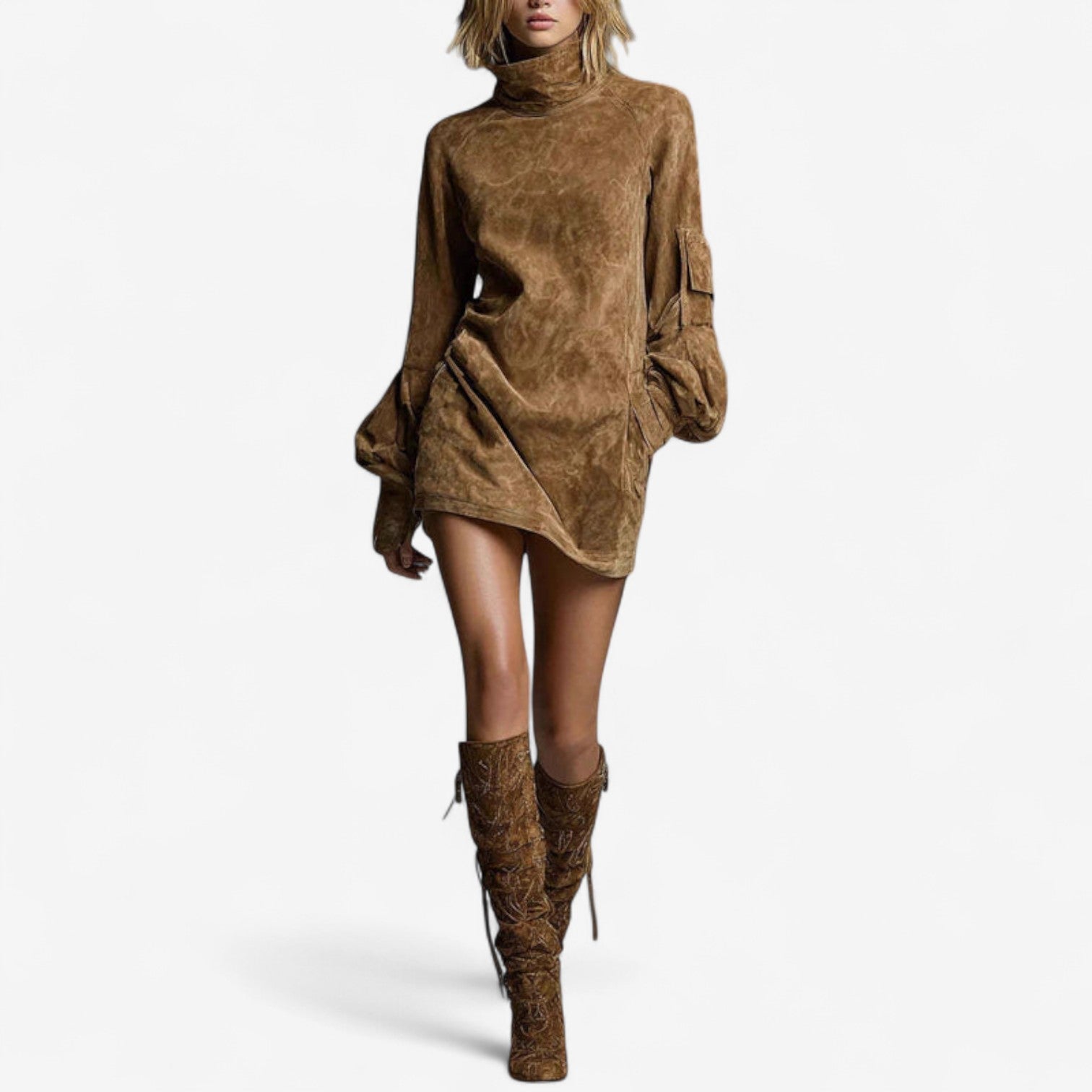 Taniaâ„¢ Mini Dress with High Collar