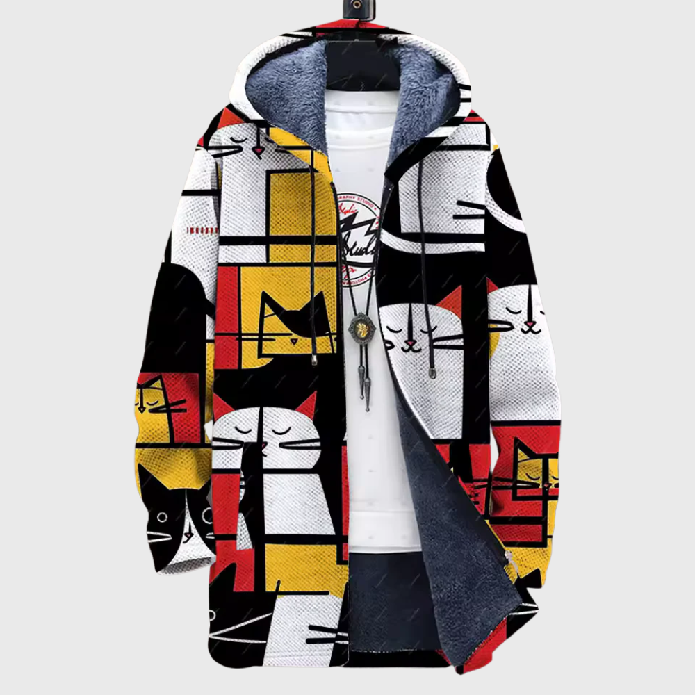 Luxury cardigan inspired by art