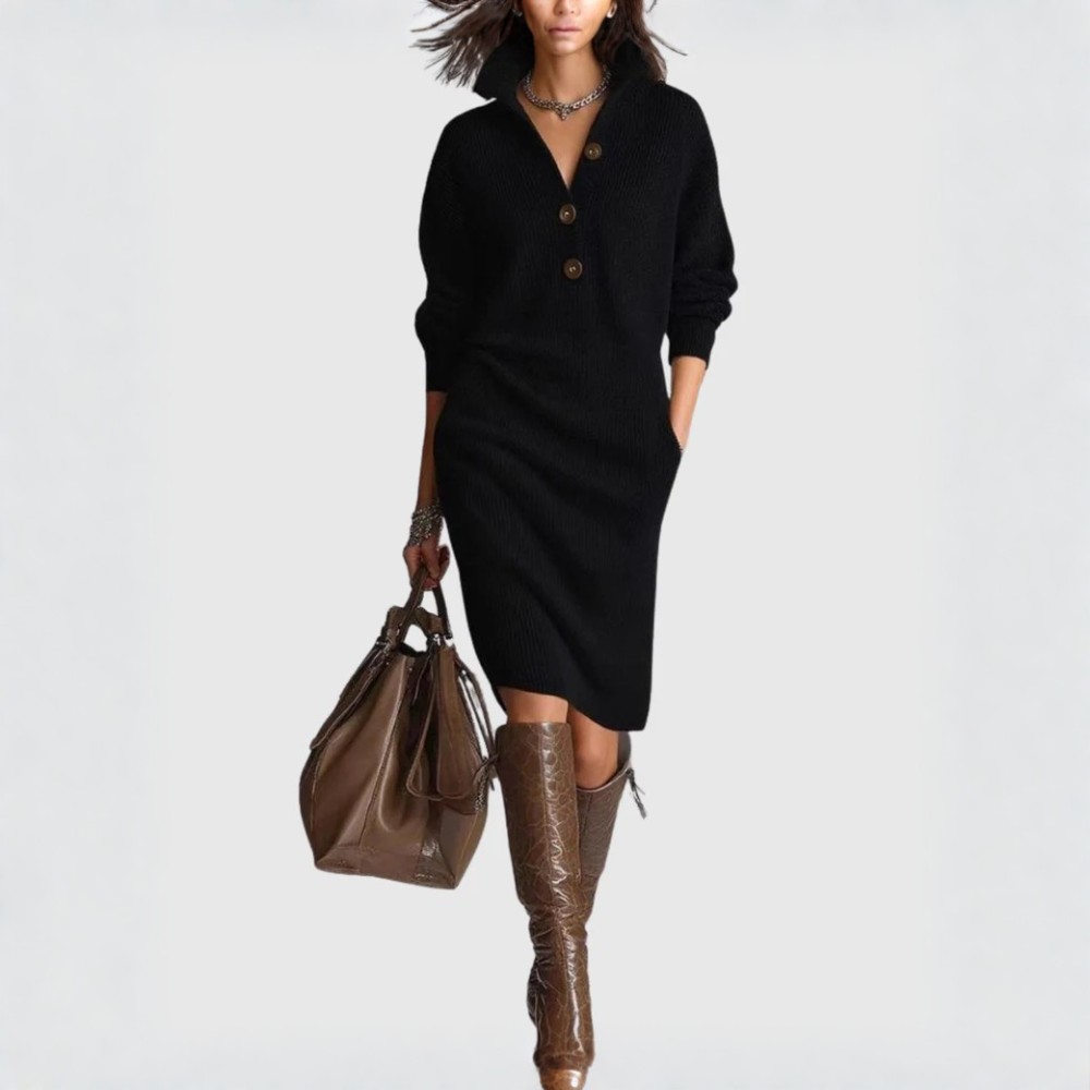 Arianell | Pure Wool Winter Knit Midi Dress