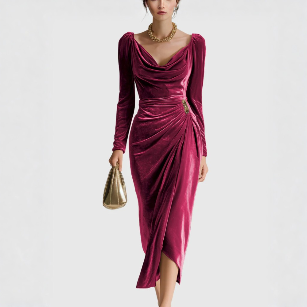 Eadoline | Elegant Pleated Midi Dress