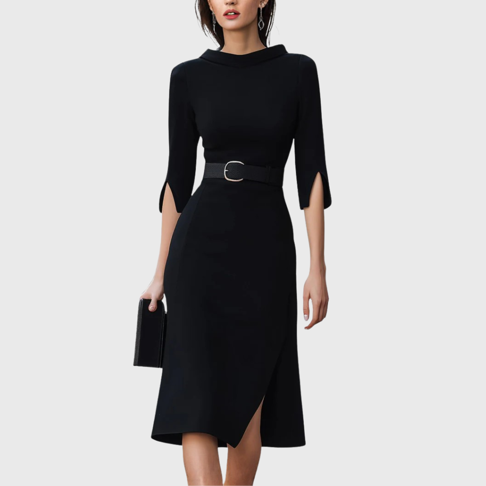 Blythewyn | Classic Black Midi Dress