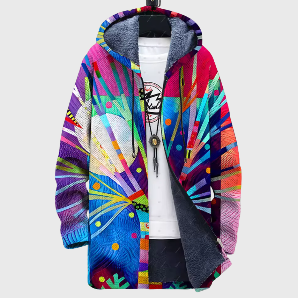 Luxury cardigan inspired by art