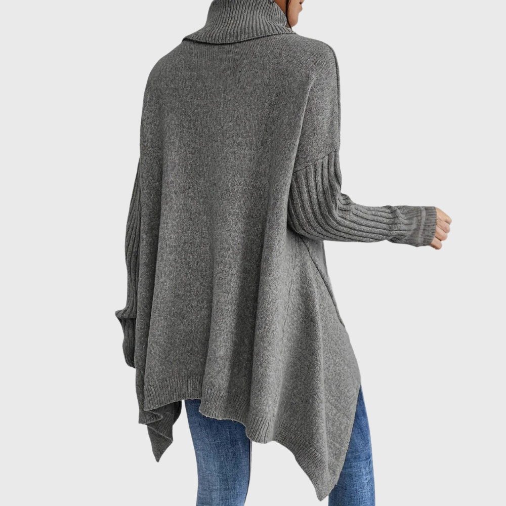 Knitted sweater with soft fall