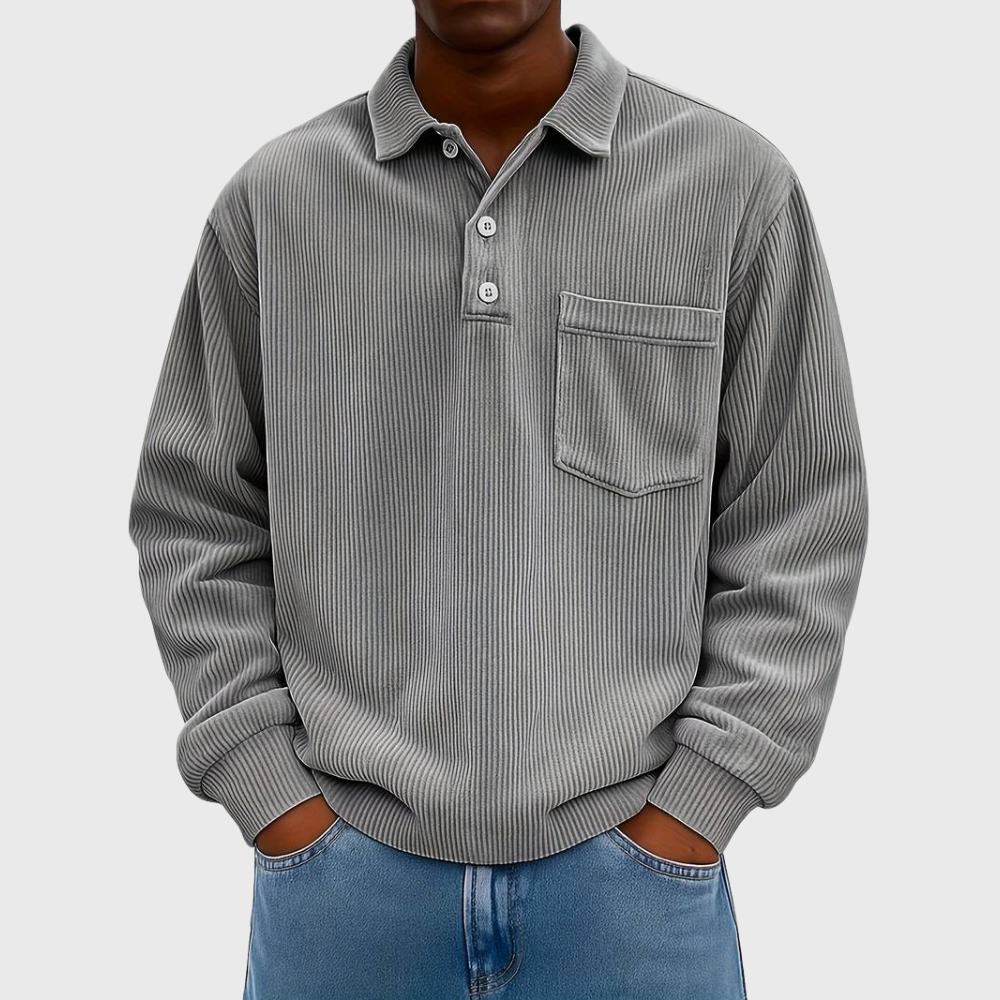 Long-Sleeve Cord Shirt with Collar