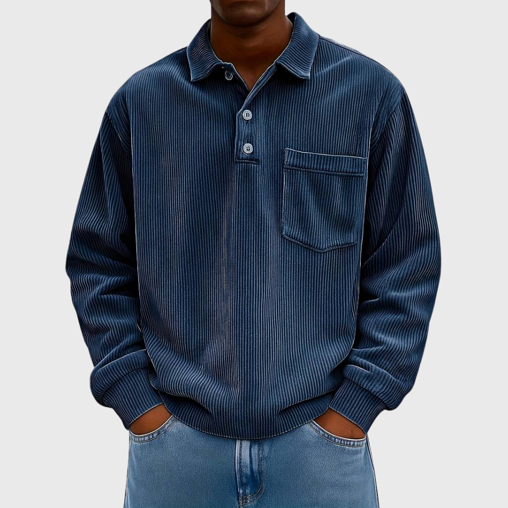 Long-Sleeve Cord Shirt with Collar