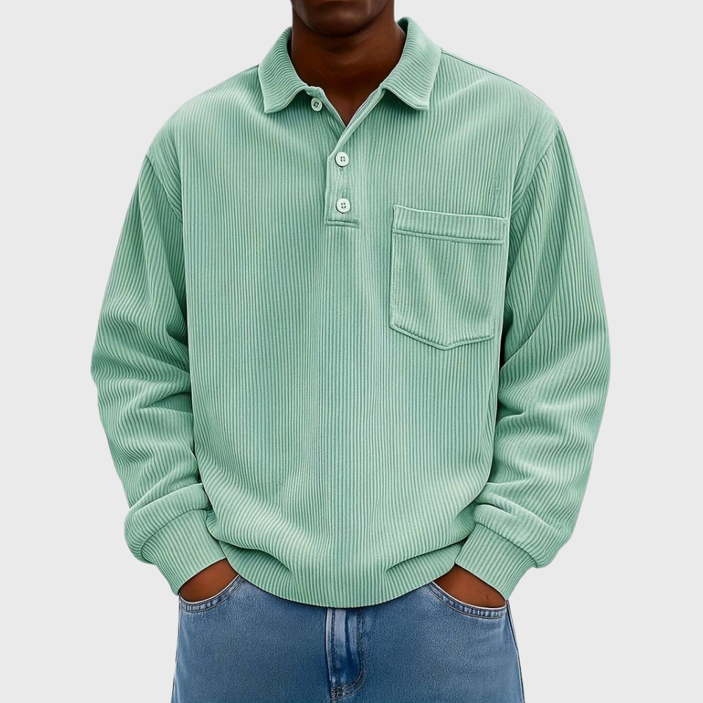 Long-Sleeve Cord Shirt with Collar
