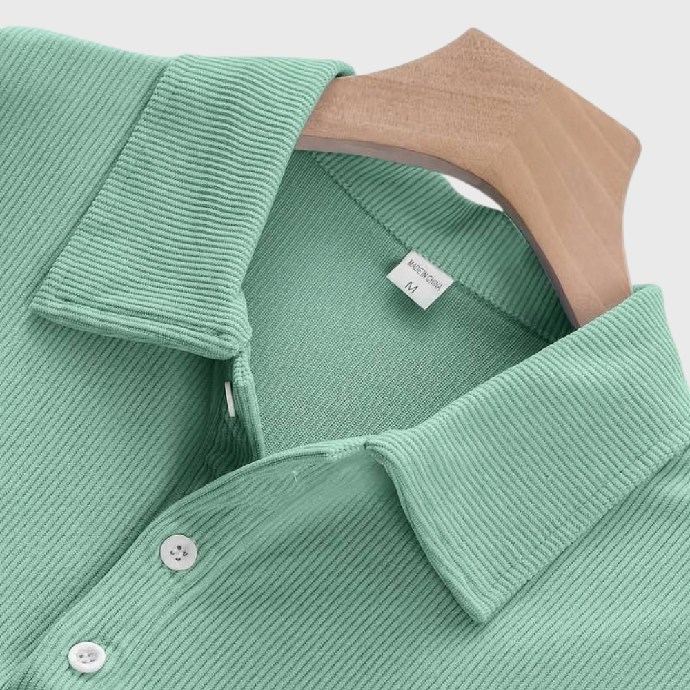 Long-Sleeve Cord Shirt with Collar