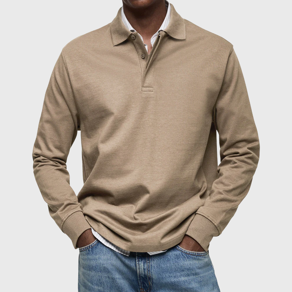 Long-Sleeved Polo Shirt