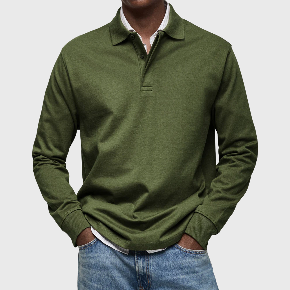 Long-Sleeved Polo Shirt