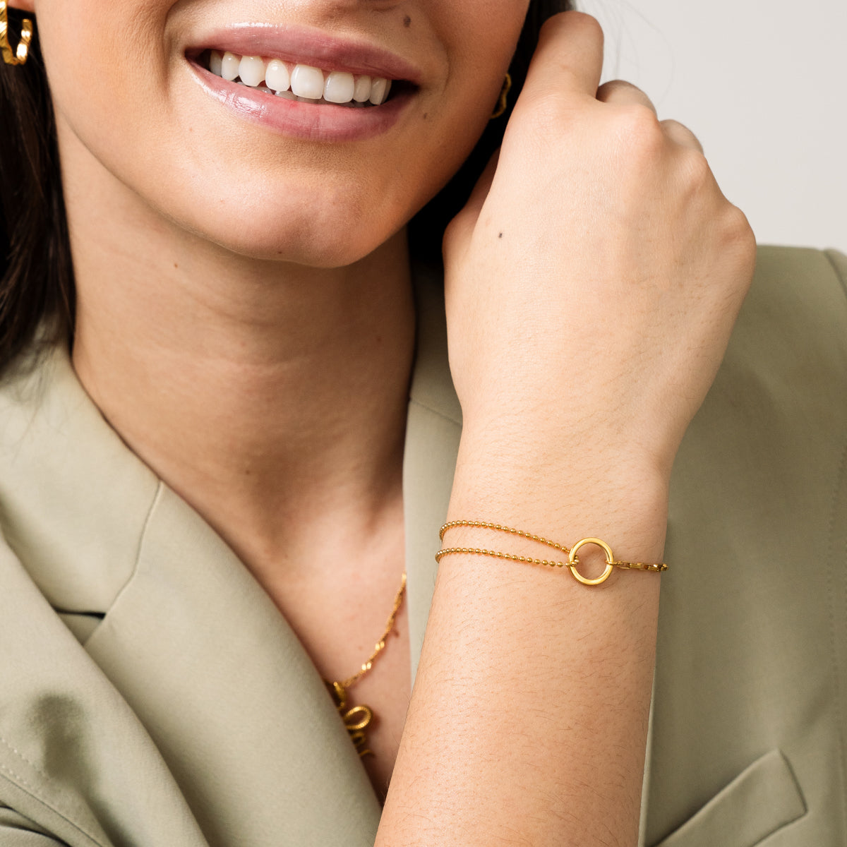 Golden Tennis Box Bracelet