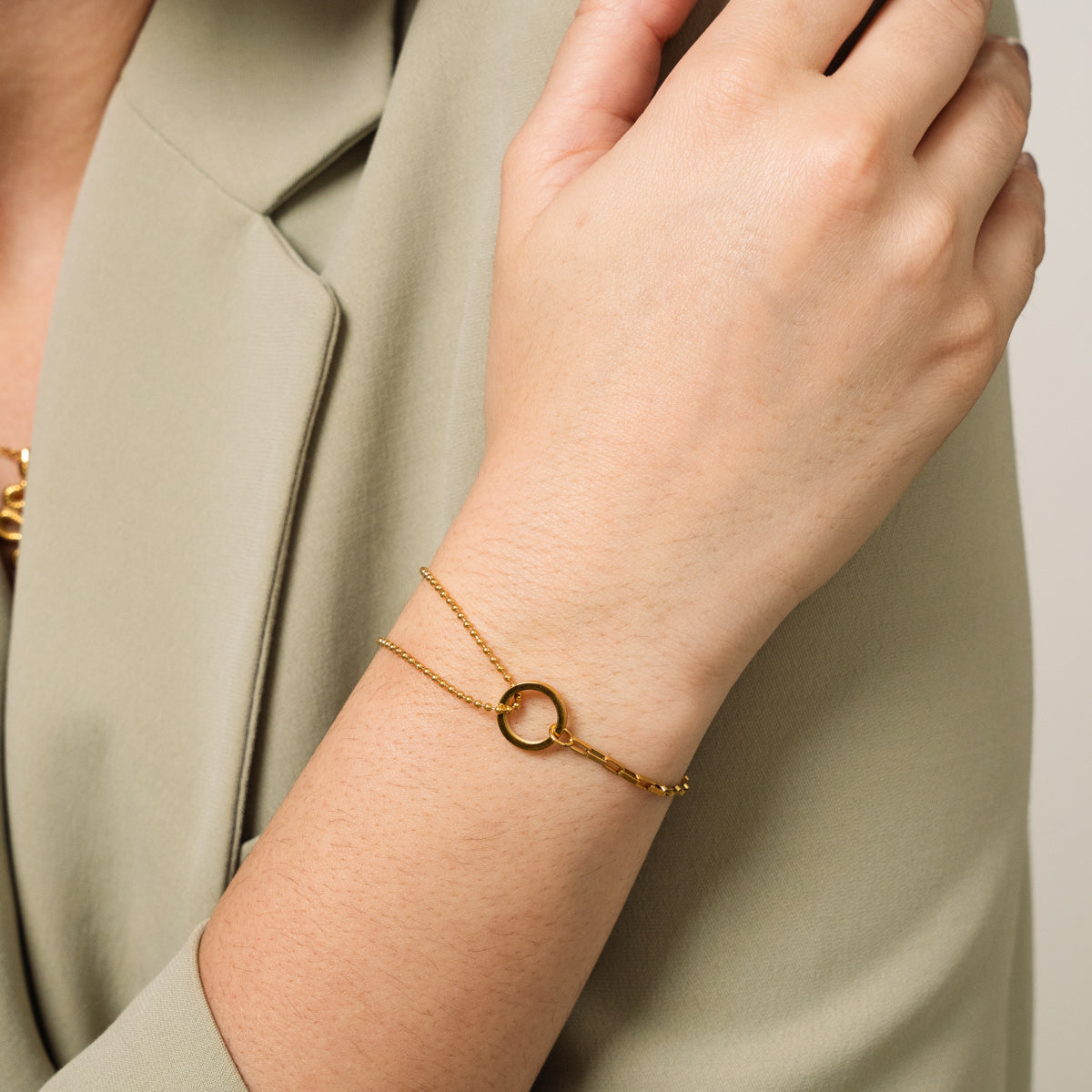 Golden Tennis Box Bracelet