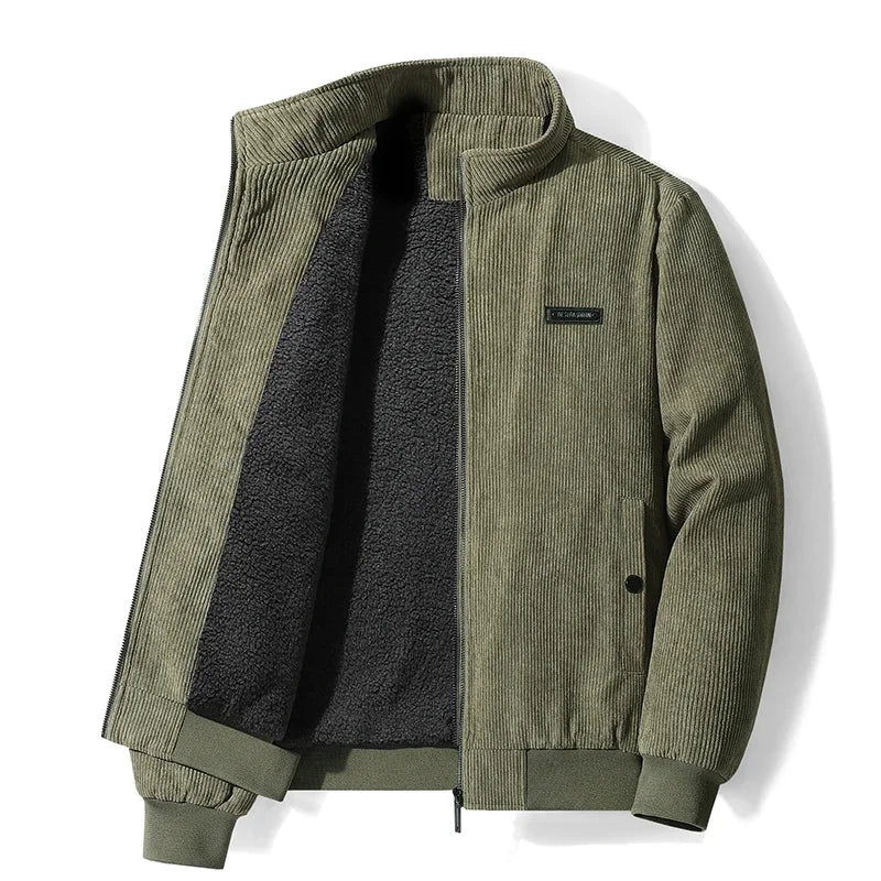 Corduroy jacket with fleece lining