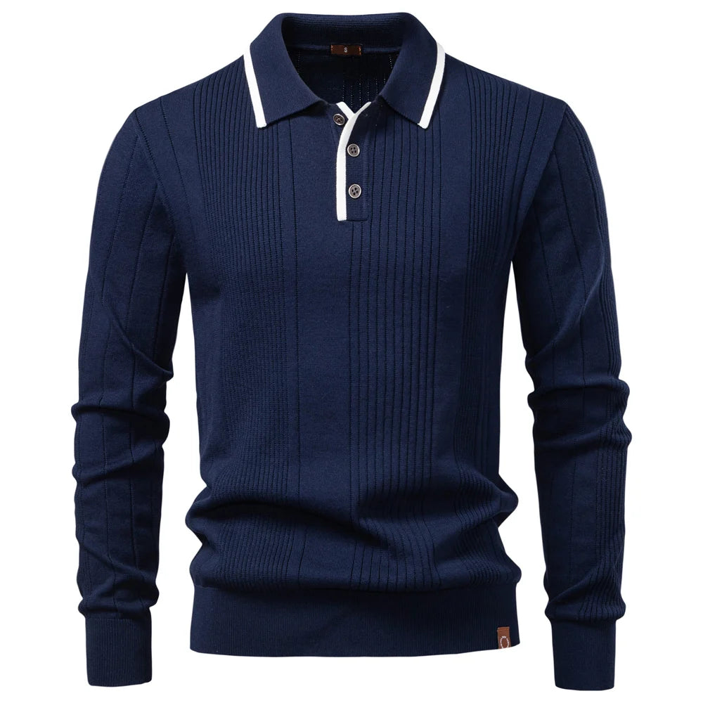Long-sleeved winter polo shirt