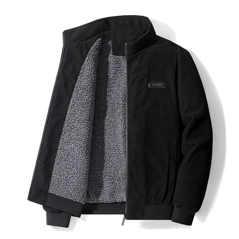 Corduroy jacket with fleece lining