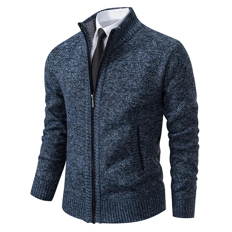 Casual cardigan with stand-up collar