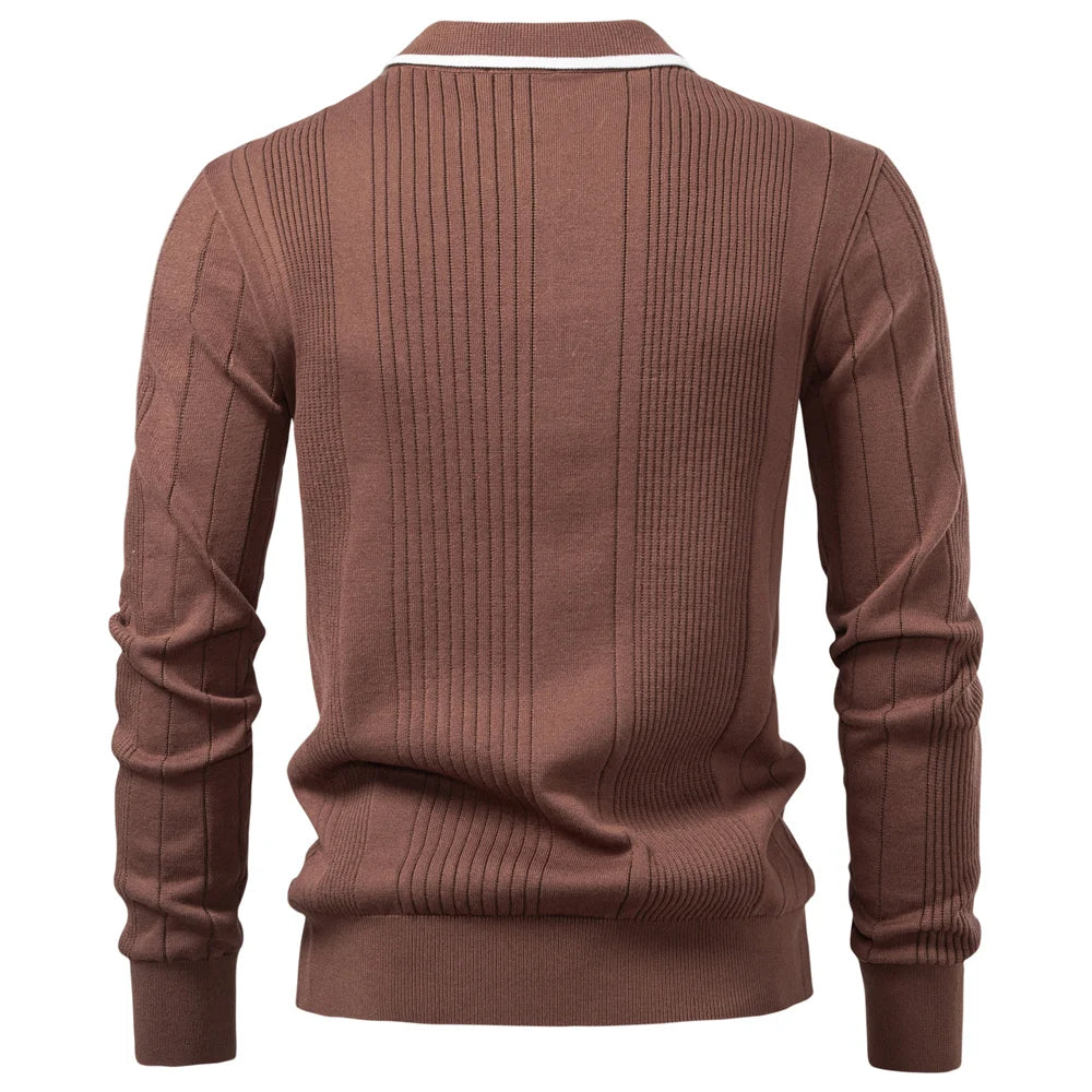 Long-sleeved winter polo shirt