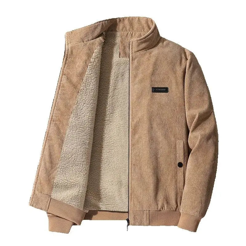Corduroy jacket with fleece lining