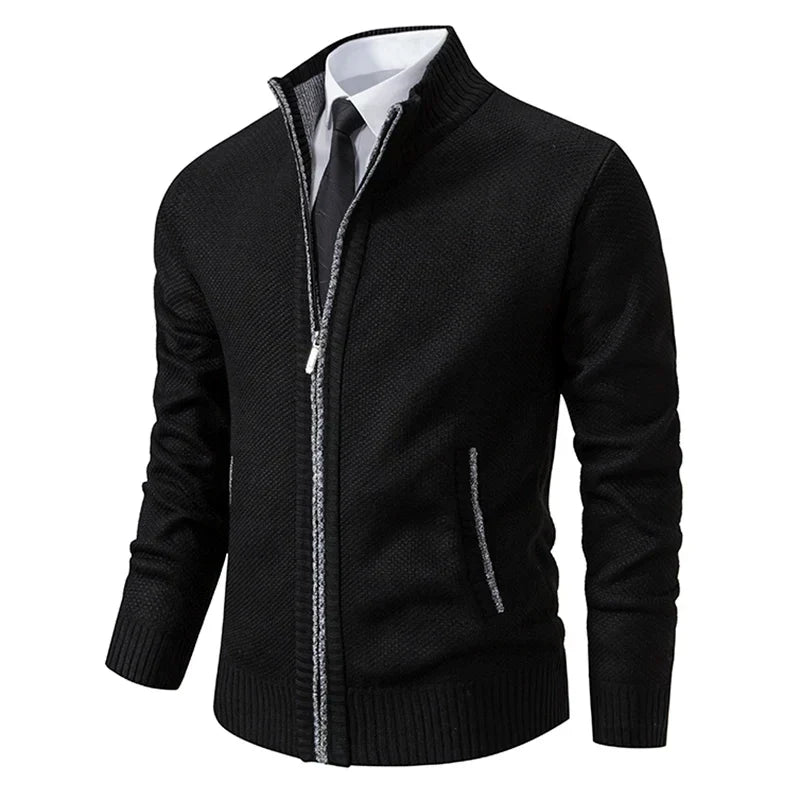 Casual cardigan with stand-up collar